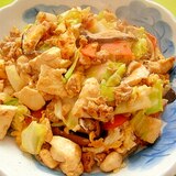 キャベツとひき肉の炒り豆腐